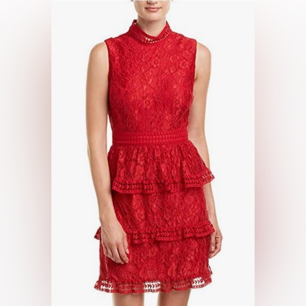 NWT CeCe by Cynthia Steffens Brea- Tiered Lace Sheath
Dress, Size 0